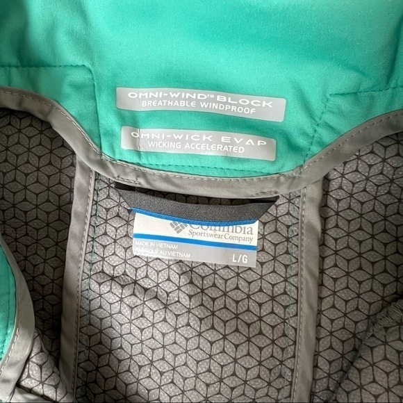 COLUMBIA Million Air Omni-Wick/Omni-Wind Soft Shell Jacket in Sea Green Size L - Picture 4 of 8